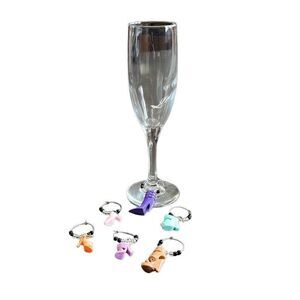 Handmade wine charms with Barbie shoe pendants